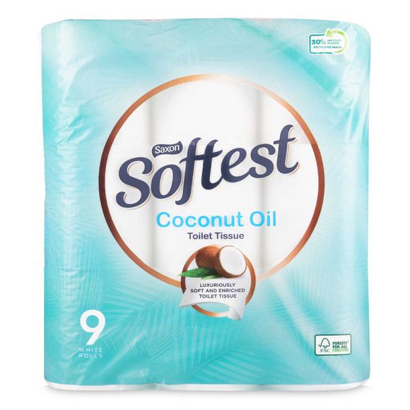 Saxon Coconut Oil Toilet Tissue 9 Pack